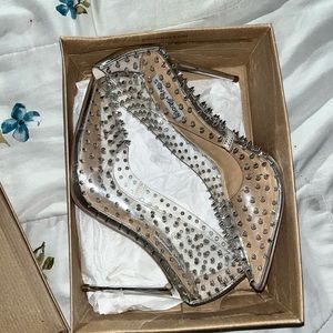 Womens Steve Madden spiked transparent high heels size 10